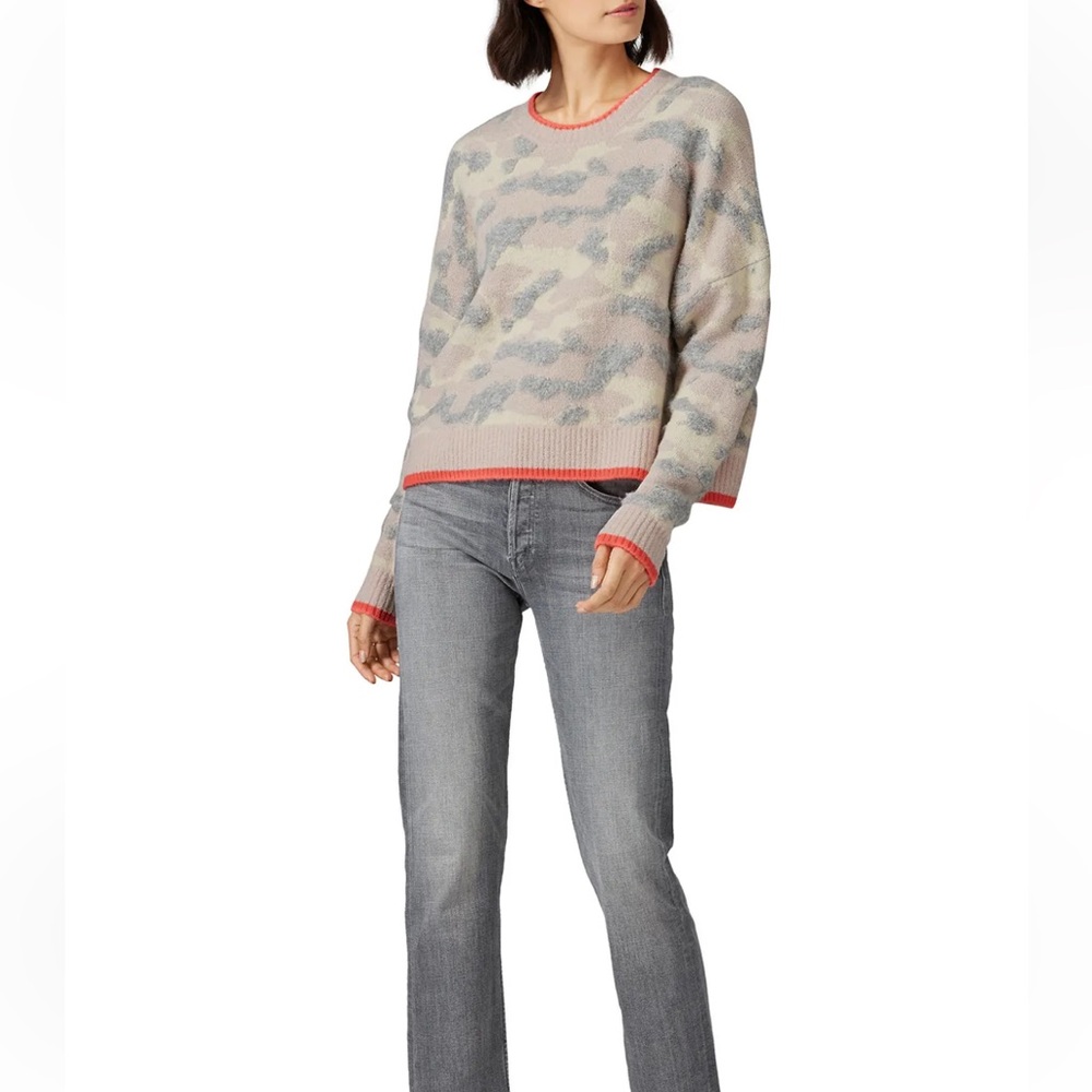 Central Park West Camouflage Sweater - Pink, Gray, and Cream